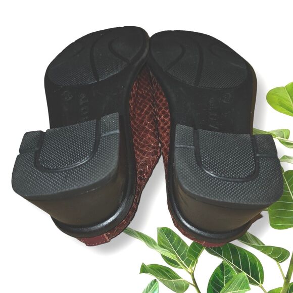 NAOT Woven Rust Brown Leather Slip On Comfort Mule Slide Block Heel EUR 36 US 6 - Picture 13 of 13